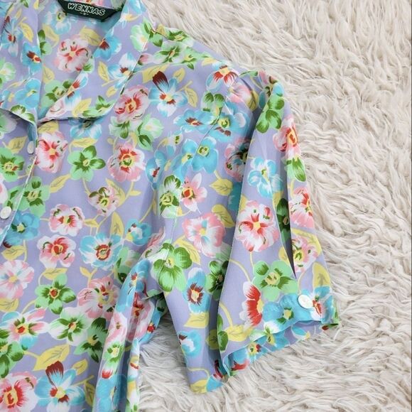 VintageĀ FloralāShortsleeveĀ Blouseā - Picture 2 of 5